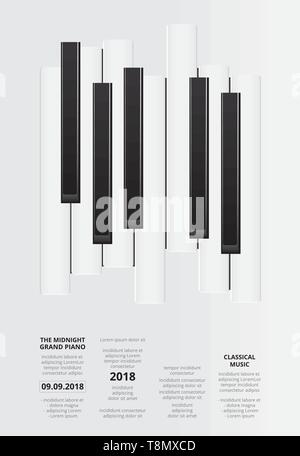 Piano musique Arrière-plan modèle de l'affiche Illustration de Vecteur