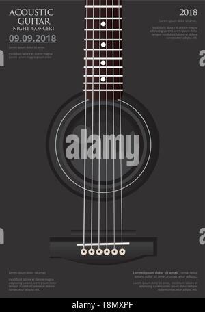 Arrière-plan modèle de l'Affiche de concert de guitare Vector Illustration Illustration de Vecteur