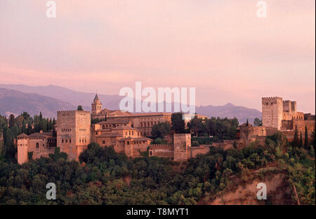 Vue de l'Alhambra, Grenade, Andalousie, Espagne, Europe Banque D'Images