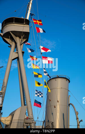 La WW1 bateau HMS Caroline, Alexandra Dock, Belfast, Titanic Quarter Banque D'Images