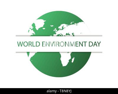 La journée mondiale de l'environnement. Green Planet isolé sur fond blanc. Eco de l'affiche. Vector illustration Illustration de Vecteur