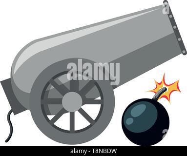 Un canon sur fond blanc illustration Illustration de Vecteur