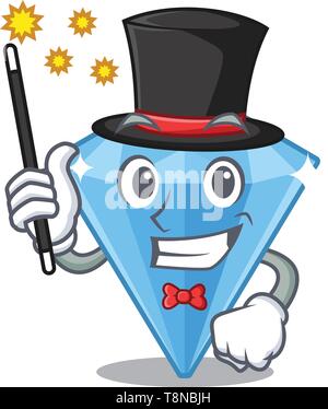 Magicien sapphire pierres dans une caricature bag Illustration de Vecteur