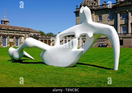 Henry Moore sculpture à houghton Hall, Norfolk, Angleterre Banque D'Images