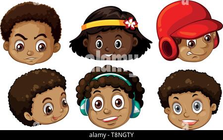 Ensemble d'african american chefs illustration Illustration de Vecteur