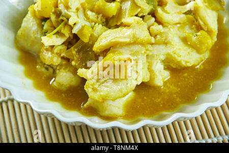 Merlu du sud de l'Inde au curry, curry de poisson Keralan Banque D'Images