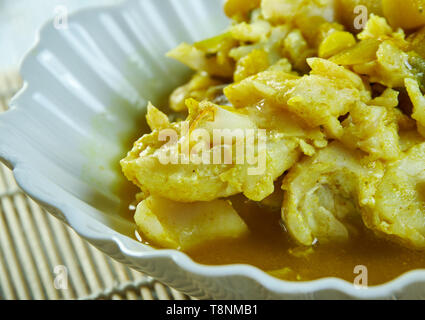 Merlu du sud de l'Inde au curry, curry de poisson Keralan Banque D'Images