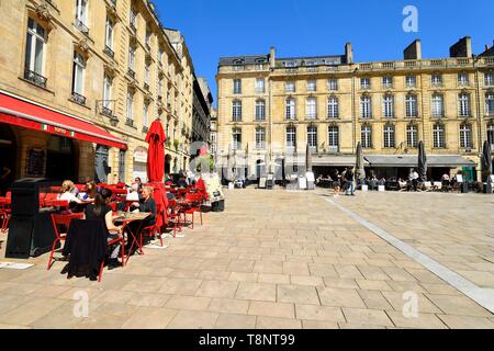 France, Gironde, Bordeaux, zone classée au Patrimoine Mondial de l'UNESCO, quartier Saint Pierre, place du Parlement Banque D'Images