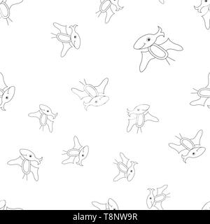 Profil de fluide contour des dinosaurus ptérodactyle. Isolé sur fond blanc. Vector illustration. Illustration de Vecteur