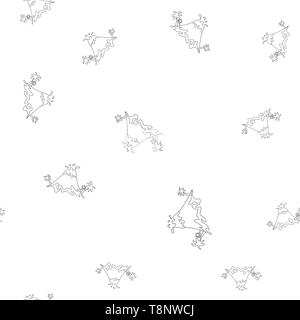 Une structure de contour d'éruption volcanique avec des palmiers, ce qui peut être utilisé comme colorant. Isolé sur fond blanc. Vector illustration. Illustration de Vecteur