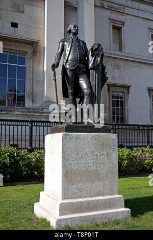 Statue de George Washington, Trafalgar Square, Charing Cross, Londres, Angleterre, Royaume-Uni, Europe Banque D'Images