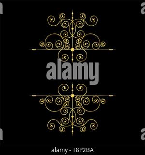 Page décoration éléments ou monogrammes. Peut être utilisé pour la conception de livres, cartes, menus, publicités, tattoo etc. Illustration de Vecteur