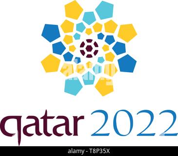 Logo officiel du monde de football 2022 au Qatar ou symbole vecteur conception élément icône Illustration de Vecteur