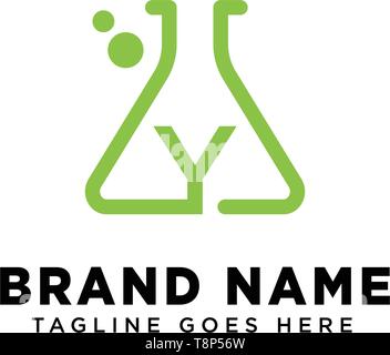 L'ADN moléculaire y initial modèle de conception de logo illustration vecteur-vecteur élément icône Illustration de Vecteur