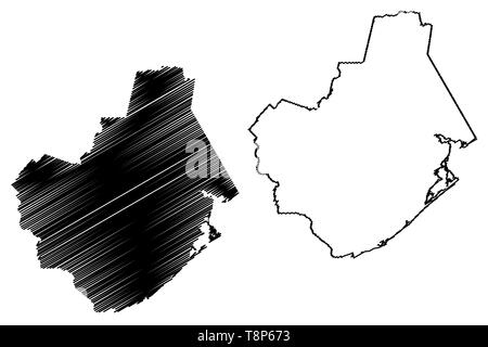 Brazoria County, Texas (comtés au Texas, États-Unis d'Amérique,USA, États-Unis, US) map vector illustration, scribble sketch carte Brazoria Illustration de Vecteur