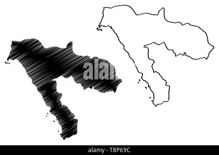 Région de Tabuk (Arabie Saoudite, Royaume d'Arabie saoudite, KSA) map vector illustration, scribble sketch carte Tabuk Illustration de Vecteur