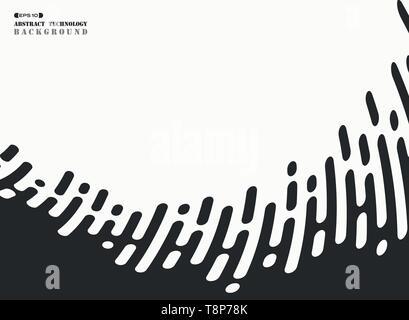 Abstract black stripe line tech ondée sur fond blanc. Vous pouvez utiliser pour votre annonce, affiche, présentation, l'impression, une4, artwork design. vector illustration Illustration de Vecteur