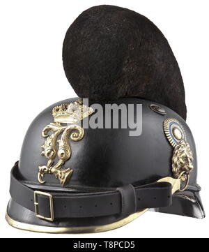 Pare-balles, casques, casque bavarois pour l'infanterie modèle 1886 soldats, emblème du roi Louis II, Editorial-Use-seulement Banque D'Images