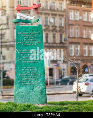 Wroclaw, Pologne, mars 2019. Monument à la Révolution anticommuniste hongrois, soulèvement d'octobre 1956, Banque D'Images