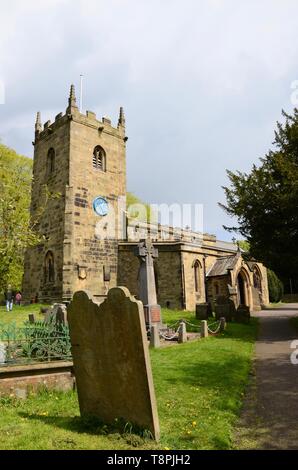 L'église paroissiale de St Laurent, la peste Village d'Eyam, Derbyshire, Royaume-Uni. Banque D'Images