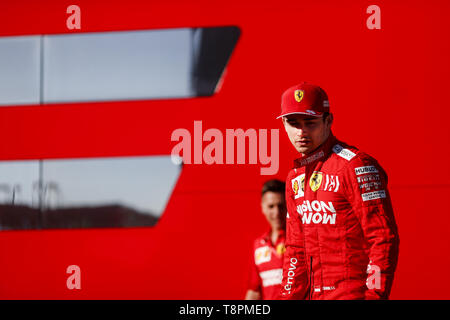 Barcelone, Espagne. 14 mai, 2019. CHARLES LECLERC de la Scuderia Ferrari au cours de l'ivraie Mission en saison de Formule 1 essais au circuit de Barcelona-Catalunya à Barcelone, Espagne. Credit : James/Gasperotti ZUMA Wire/Alamy Live News Banque D'Images