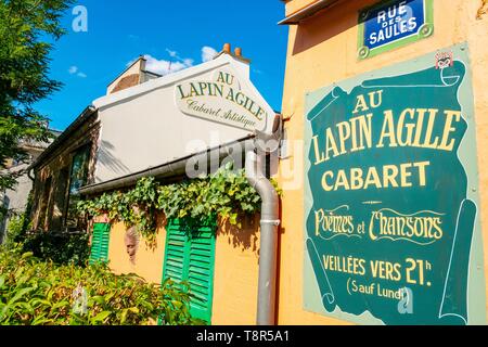 France, Paris, la Butte Montmartre, le cabaret Au Lapin Agile Banque D'Images