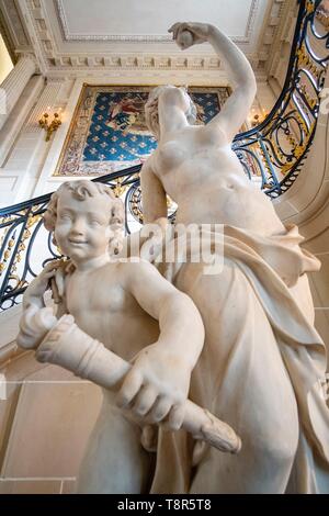 France, Paris, musée Nissim de Camondo, l'escalier principal Banque D'Images