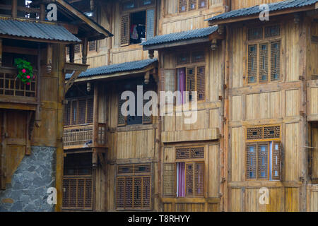 Maison de tradition en chinois Moxi ville de Chine, ancienne maison en bois Banque D'Images