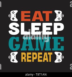 Devis gratuit jeu et disent. Jeu Eat sleep répéter. Illustration de Vecteur