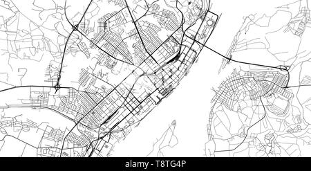 Vecteur urbain plan de la ville de Volgograd, Russie Illustration de Vecteur