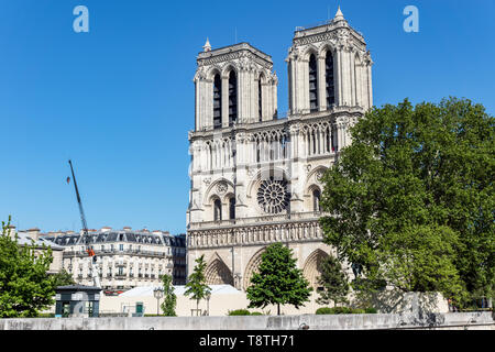 Notre Dame de Paris : travaux de renforcement après l'incendie Banque D'Images