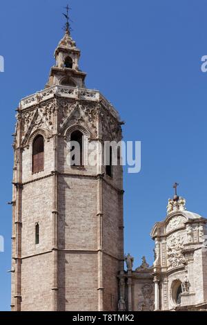 El Micalet, la cathédrale de Valence Clocher, Vieille Ville, Vieille Ville, Valencia, Espagne Banque D'Images