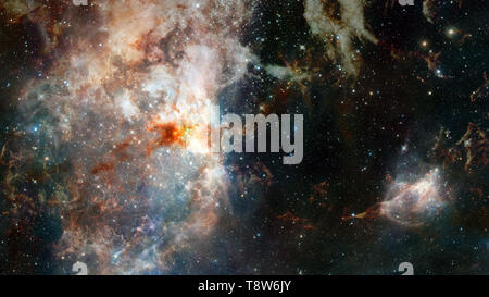 Paysage cosmique, la science-fiction magnifique fond d'écran avec l'espace lointain sans fin. Éléments de cette image fournie par la NASA Banque D'Images