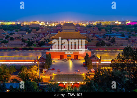 La Cité Interdite vue de la colline de Jingshan Banque D'Images