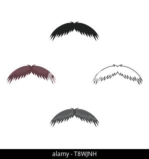 App,art,coiffure,barbe,brun,caricature,Black,curl,design,face,soins du visage,faux,la mode,cheveux,gris,icon,illustration,logo,isolé,mâle,mask,homme,moustache moustache,vieux,retro,rasage,signe,silhouette,style,symbole,vecteur,vintage,morse,web,web,moustaches, vecteurs vecteur , Illustration de Vecteur