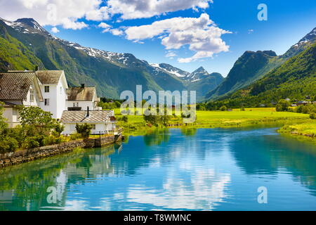 Paysage de la vallée Oldedalen, Norvège Banque D'Images