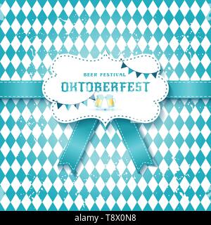 Ceative vector illustration jeu d'étiquettes, d'écussons et d'éléments de conception sur la fête de la bière Oktoberfest sur motif transparent Illustration de Vecteur