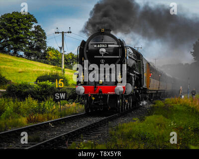 60163 'Tornado' approches Arley Station au cours de l'événement 'Pacific Power' sur le SVR en 2016. Banque D'Images