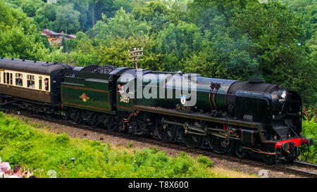 Taw Valley s'écarte de l'accueil des visiteurs de Highley Station Severn Valley Railway. Banque D'Images