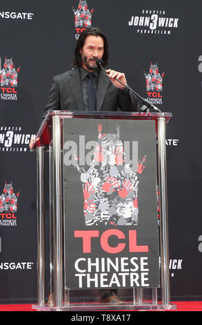 Hollywood, CA. 14 mai, 2019. Keanu Reeves Keanu Reeves, à la main et pied Imprimer Cérémonie au théâtre chinois de Grauman en IMAX Hollywood, Californie le 14 mai 2019. Credit : Faye Sadou/media/Alamy Punch Live News Banque D'Images