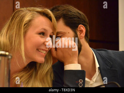 Marion Maréchal-Le Pen, leader du Front National, parti de droite de France, organisée à Naples à la convention électorale européenne de la Ligue, parti de droite, à soutenir le candidat du district sud Vincenzo Sofo. 14/05/2019, Naples, Italie Banque D'Images