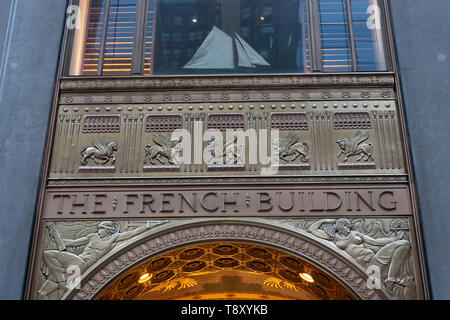 Fred F. Bâtiment Français, Cinquième Avenue, Manhattan, New York City, USA Banque D'Images