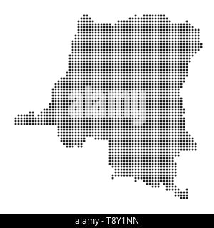 Plan avec dot - RD Congo . Modèle pour votre conception Illustration de Vecteur