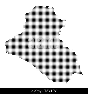 Plan avec dot - l'Iraq . Modèle pour votre conception Illustration de Vecteur