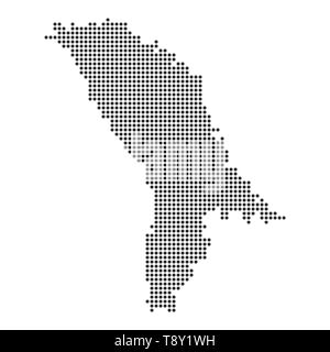 Plan avec dot - Moldova . Modèle pour votre conception Illustration de Vecteur