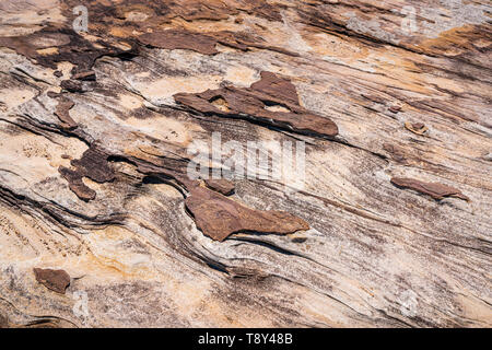 Rock côtières polis par l'eau de l'océan la texture d'arrière-plan Banque D'Images