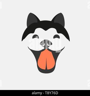 Smiling dog face vecteur. Chiot mignon logo icône du design. Illustration de Vecteur