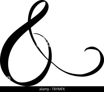 Décoration personnalisée esperluette isolé sur blanc. Calligraphie manuscrite, vector illustration. Super pour les invitations de mariage, cartes, bannières, photo Illustration de Vecteur