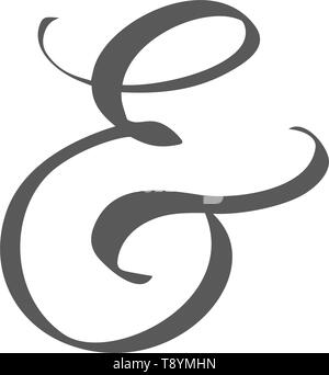 Décoration personnalisée esperluette isolé sur blanc. Calligraphie manuscrite, vector illustration. Super pour les invitations de mariage, cartes, bannières, photo Illustration de Vecteur