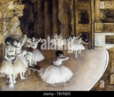 Répétition du Ballet sur scène, peinture par Edgar Degas, 1874 Banque D'Images